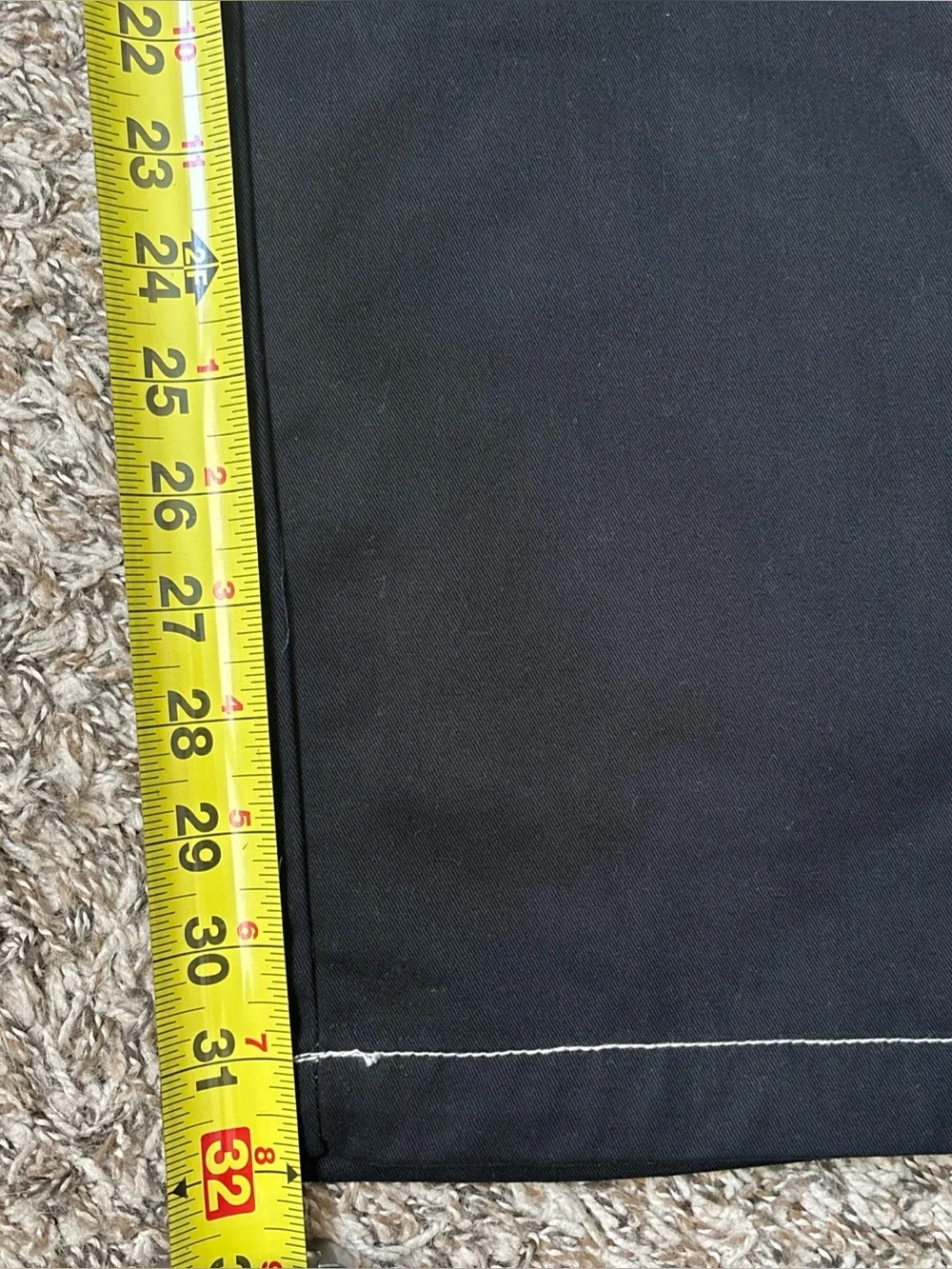 True Religion Black Cargo Pants with White Contrast Stitching